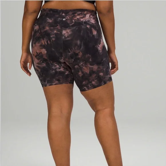 align high rise short 8" diamond dye graphite grey pink pastel size 2 lululemon